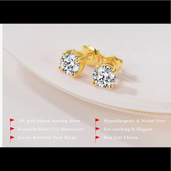 2CTTW GRA CERTIFIED Moissanite Diamond earrings, gift 100% passes diamond tester - Picture 6 of 10